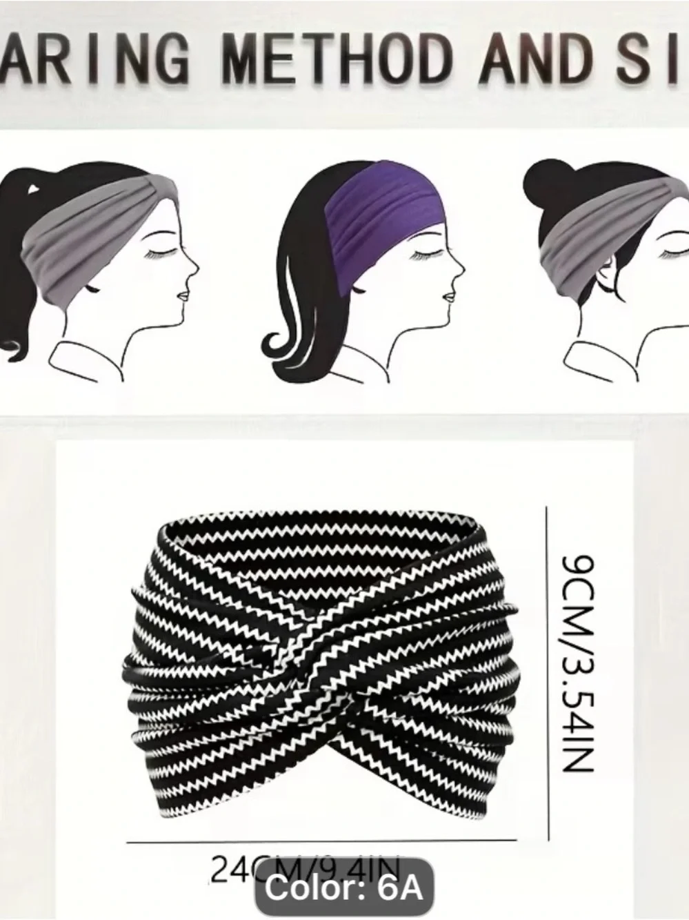 6PCS non-slip elastic Floral Print Twisted Turban Headband - Burgundy/White/bule